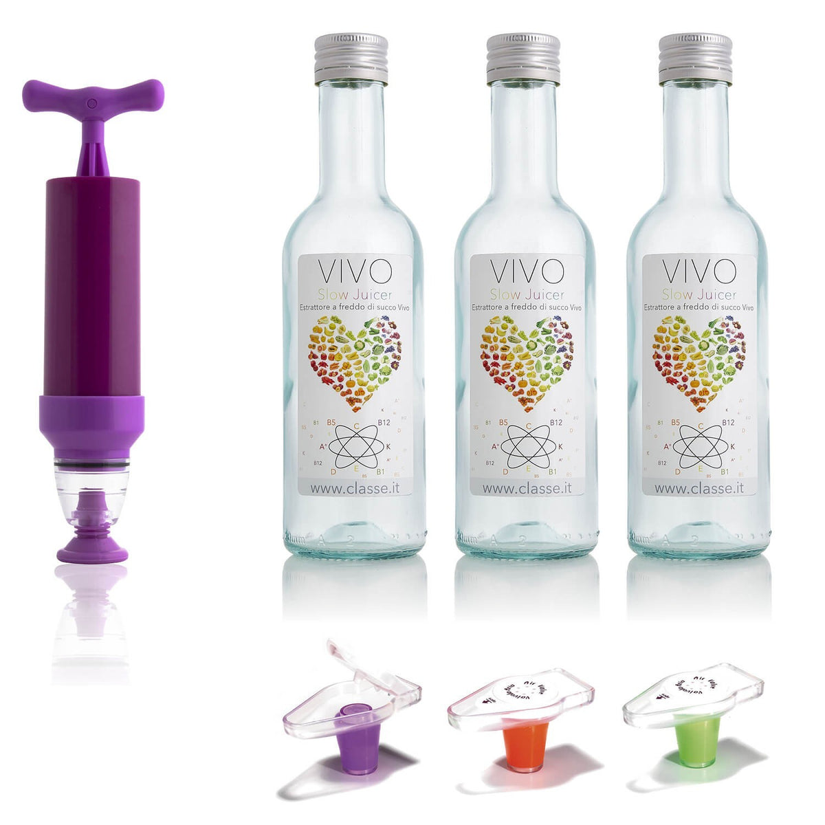 Kit Conservazione Succhi Sottovuoto Viola