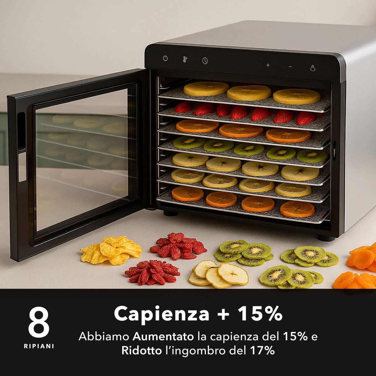 Essiccatore Alimentare 8 piani in acciaio calasse.comaly maggiore capienza