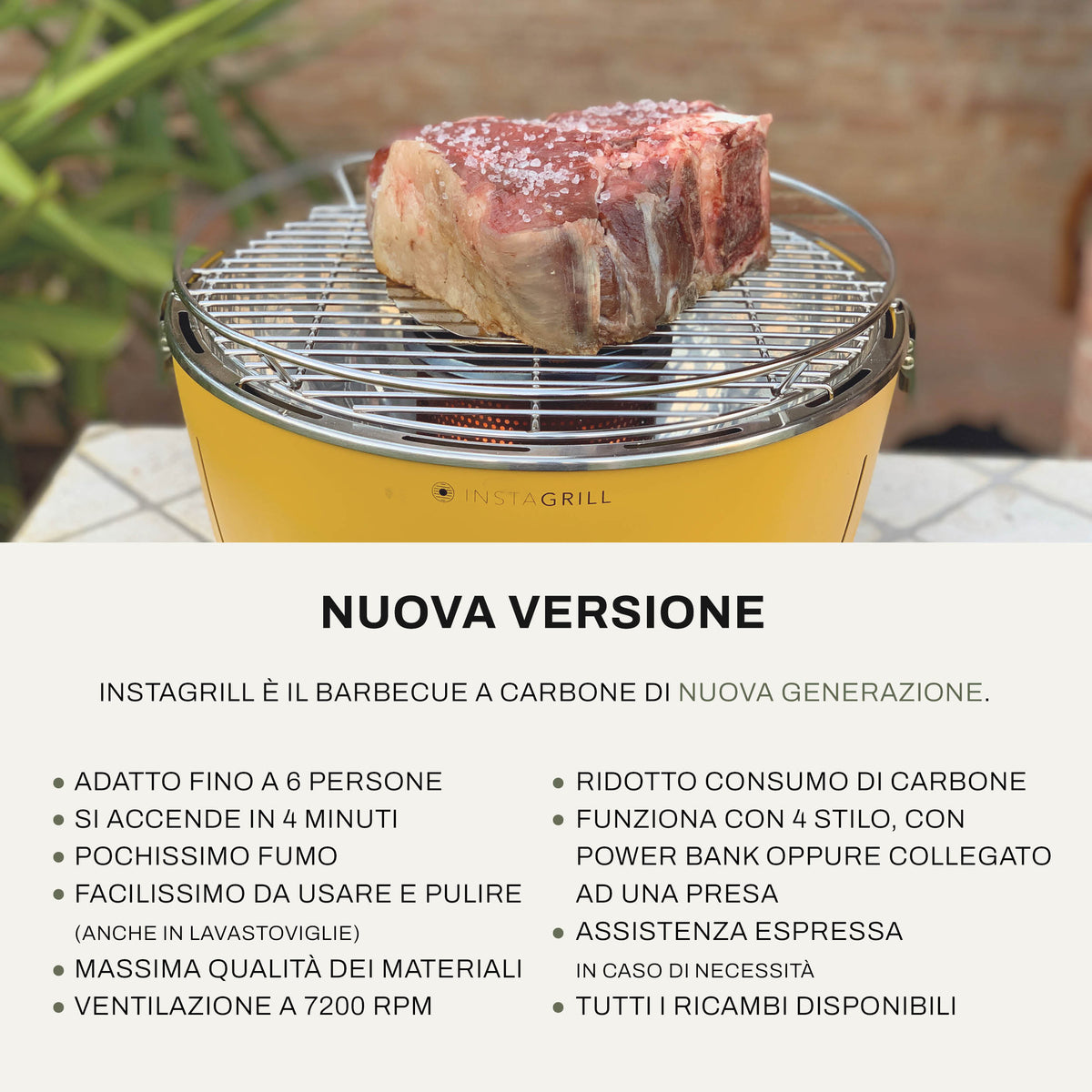 Barbecue da tavolo senza fumo portatile InstaGrill | Antracite