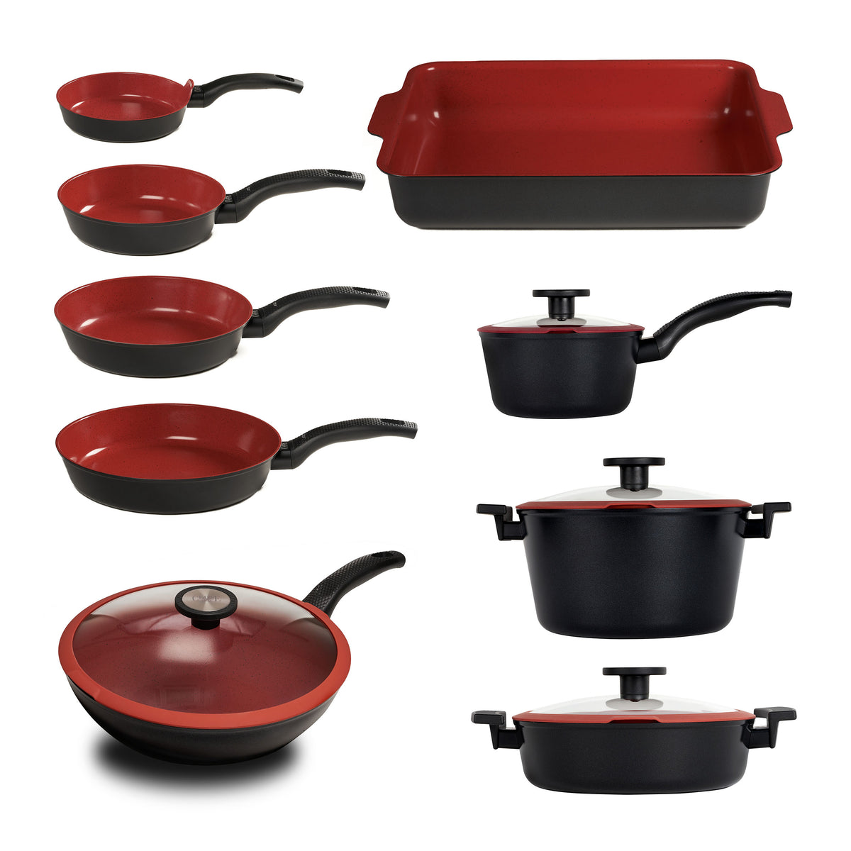 Batteria 13 pz Padelle Antiaderenti senza PFAS Tuscany calasse.comaly