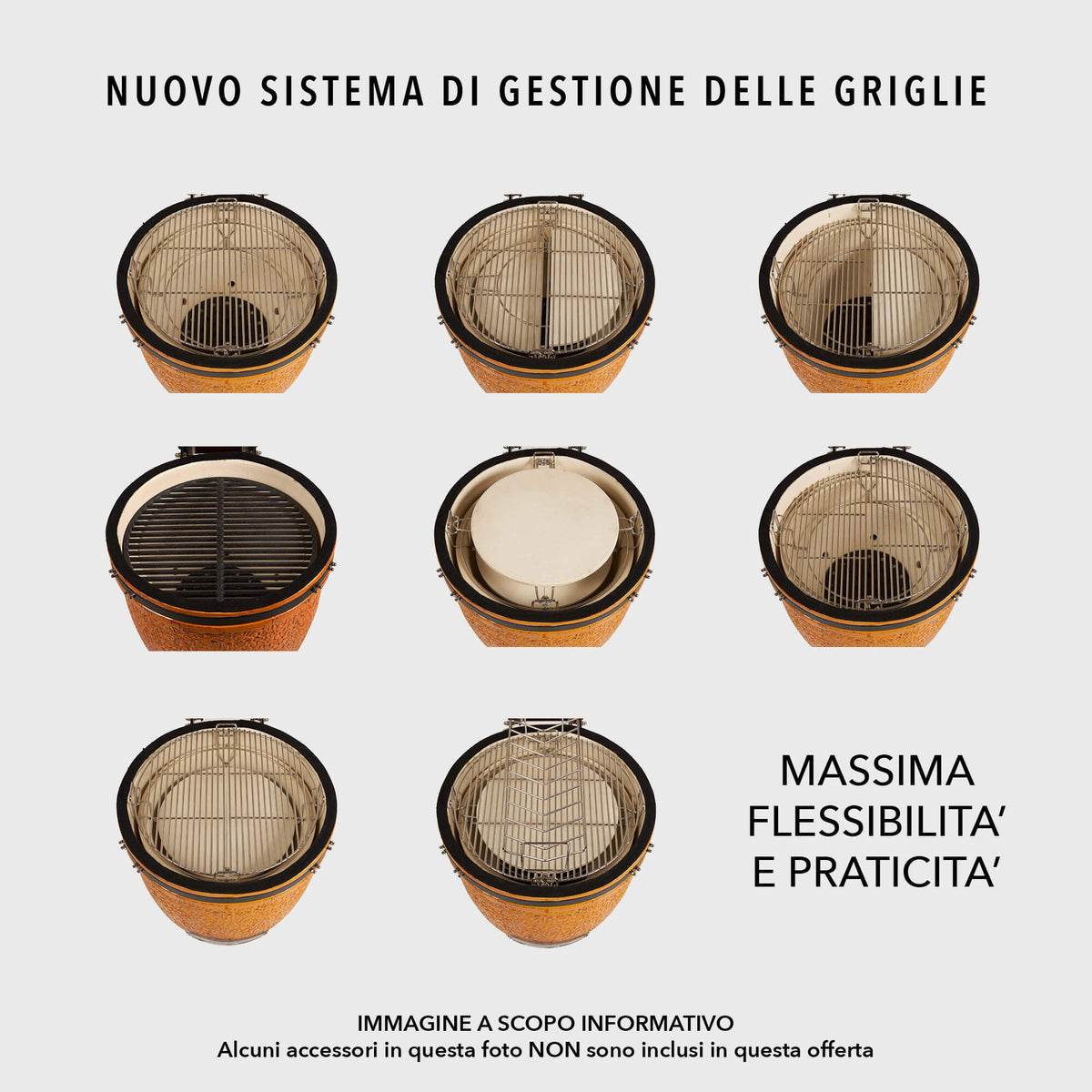 Kamado Barbecue -  MiniMax - Sistema di  gestione delle griglie