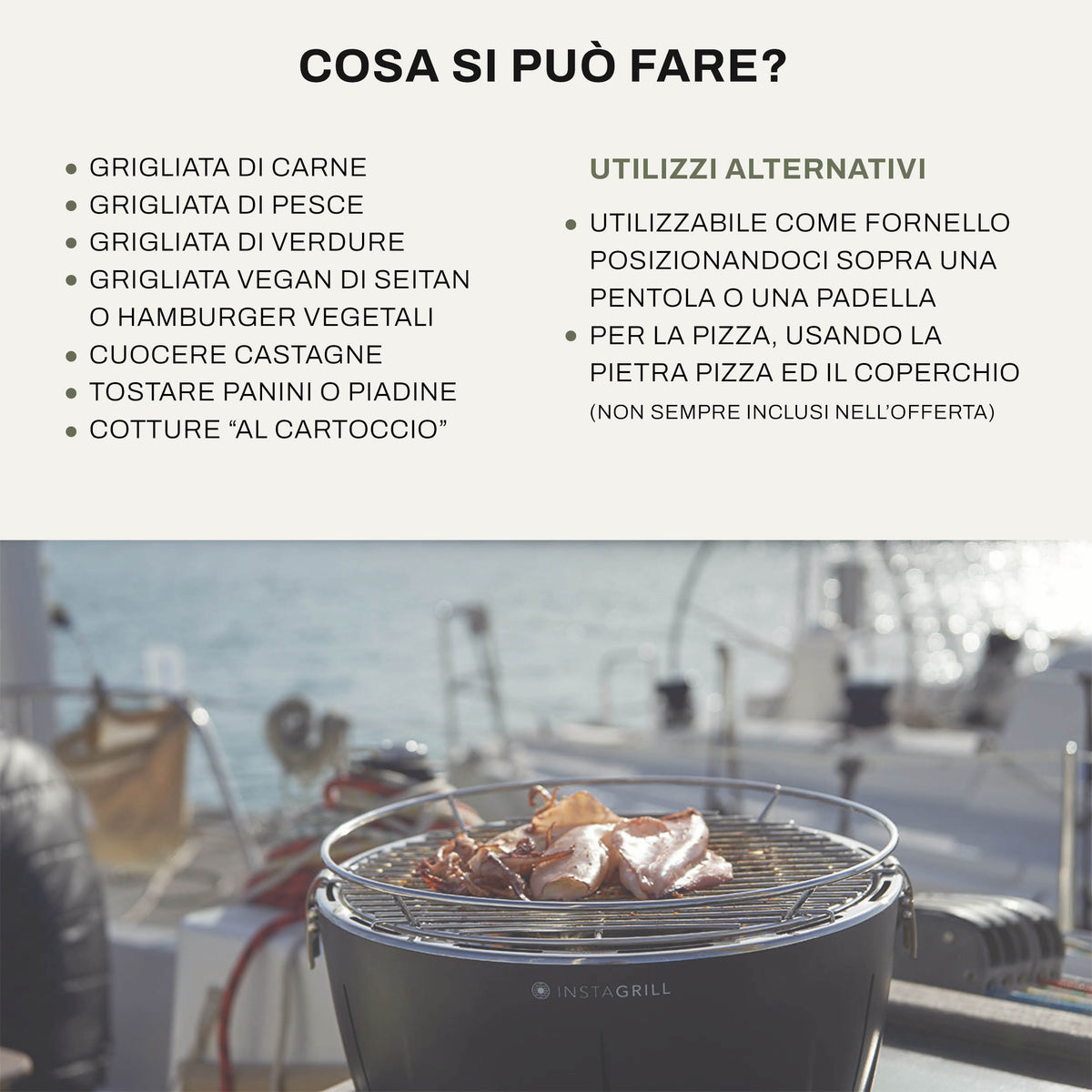 Barbecue da tavolo senza fumo portatile InstaGrill | Antracite
