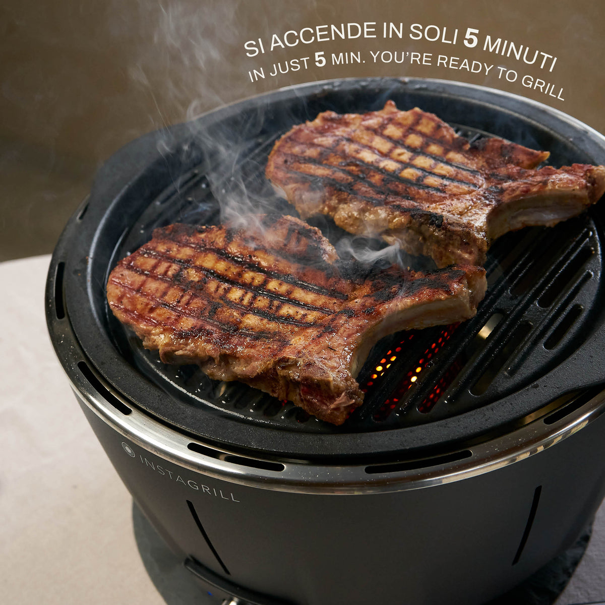 Barbecue da tavolo senza fumo portatile InstaGrill | Antracite