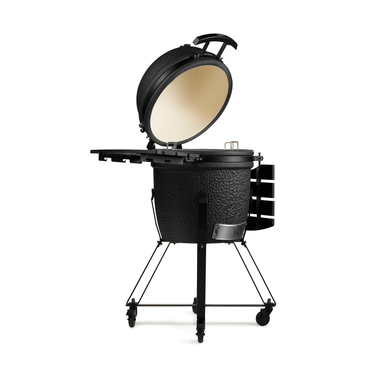 Barbecue Kamado Black Medium calasse.comaly su carrello con ruote, perfetto per cucinare all'aperto in giardino o in terrazza