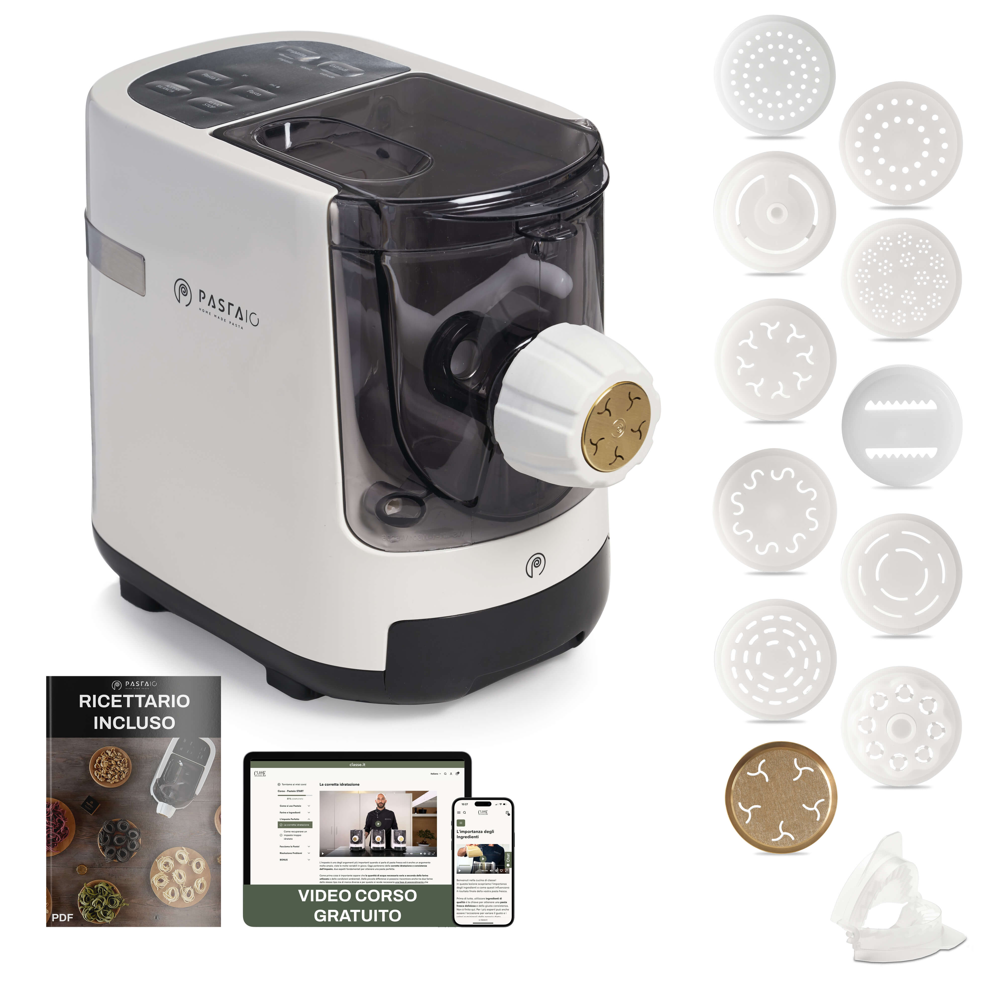 Macchina per la Pasta con 12 Trafile | PASTAIO Pasta Maker by calasse.comaly