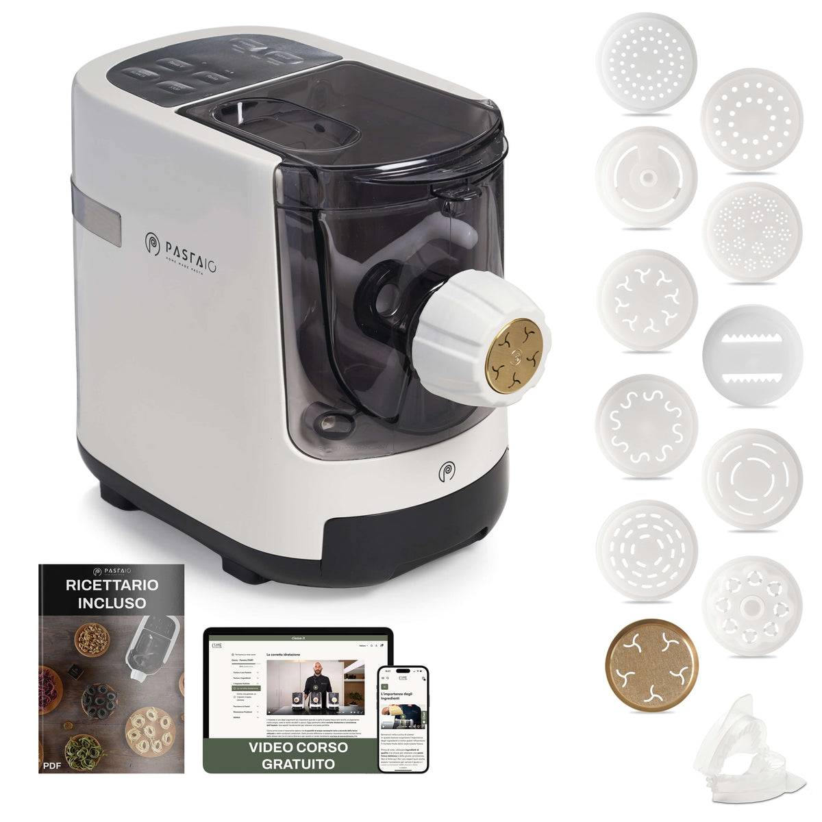 Macchina per la Pasta con 12 Trafile | PASTAIO Pasta Maker by calasse.comaly