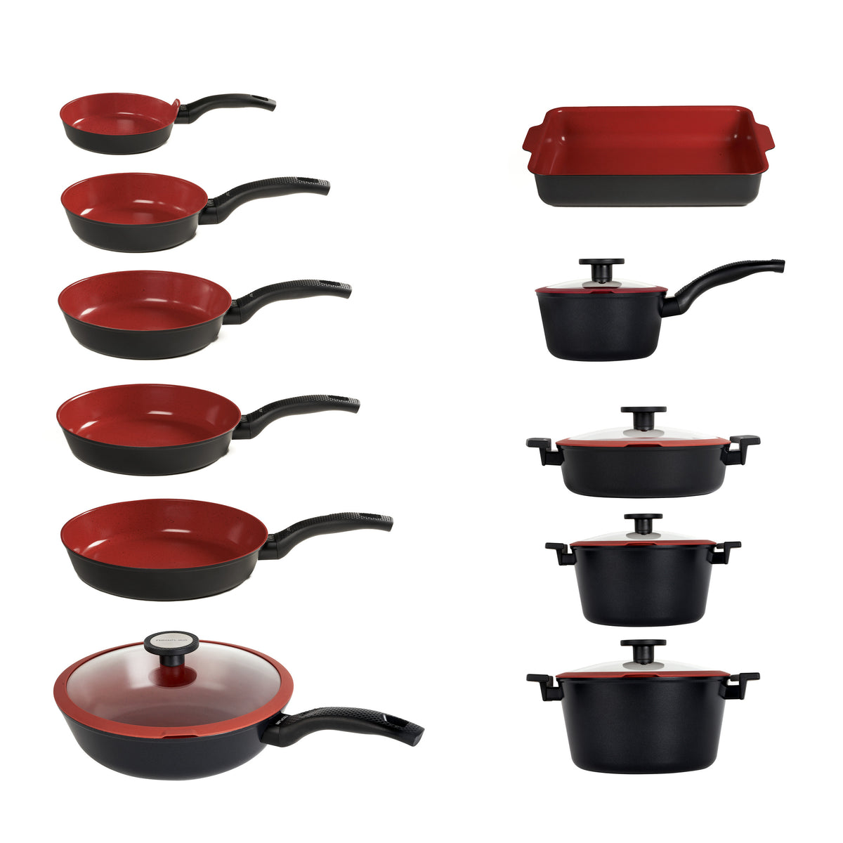 Batteria 16 pz Padelle Antiaderenti senza PFAS Tuscany calasse.comaly 